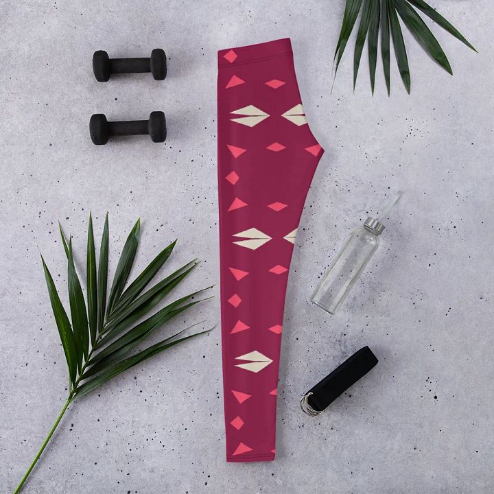 Kaleidoscopic Maroon All-Over Leggings product image (2)
