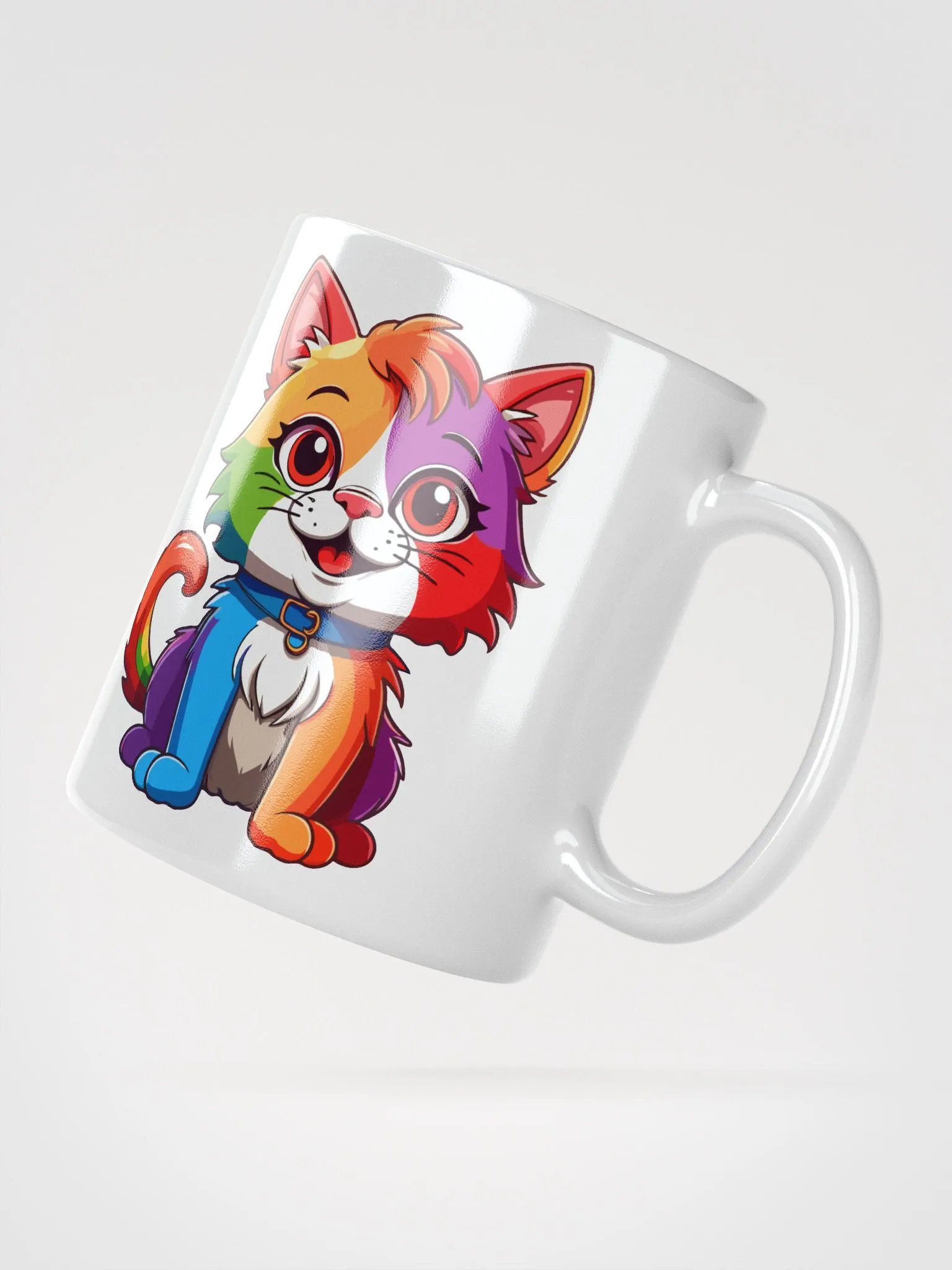 Cute Rainbow Color Cat 9 , Mug product image (3)