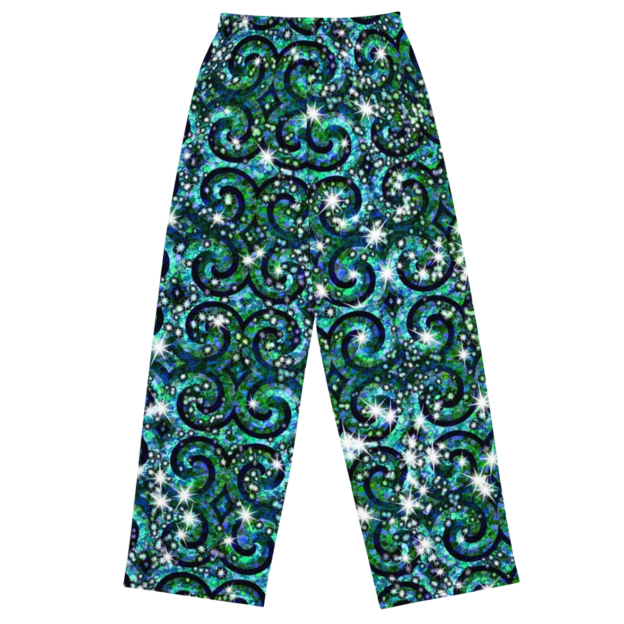 Green Blue Sparkle Swirl Wideleg Pants product image (1)