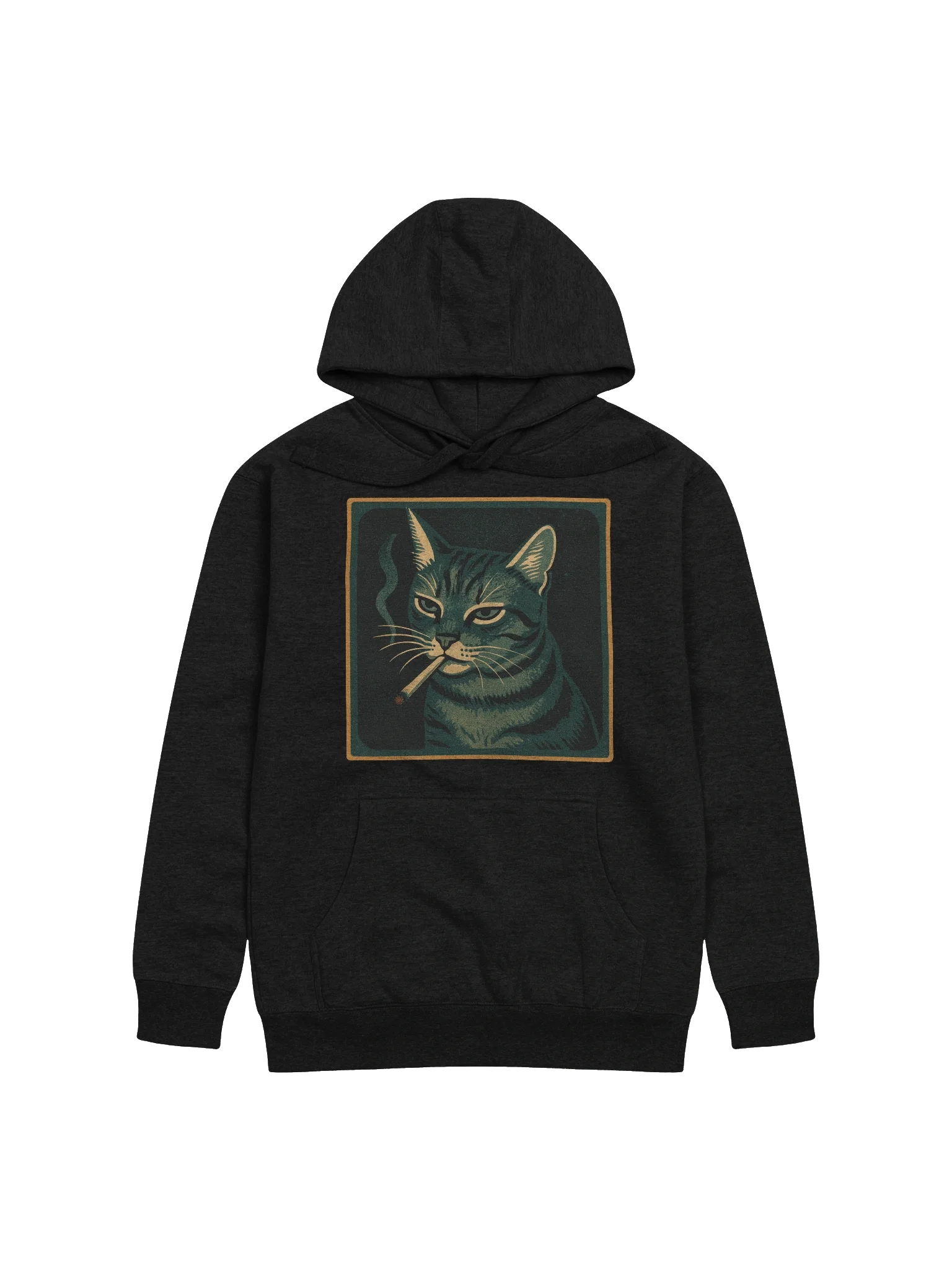 Smoking Cat Funny Cat Meme Iconic Portrait Retro Graphic Style Hoodie product image (2)