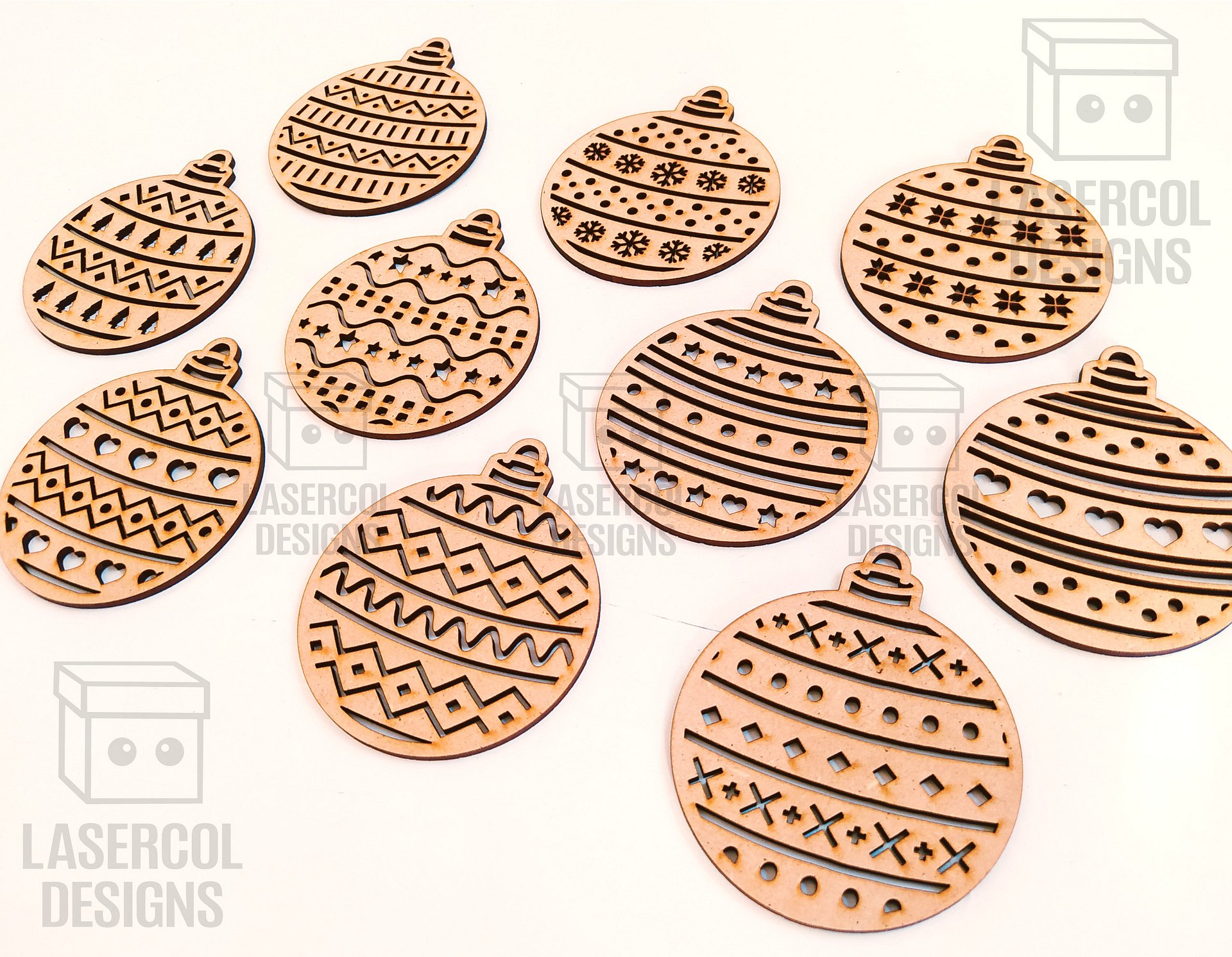 Christmas Ornaments (10 Styles) - Laser Cut Files product image (5)