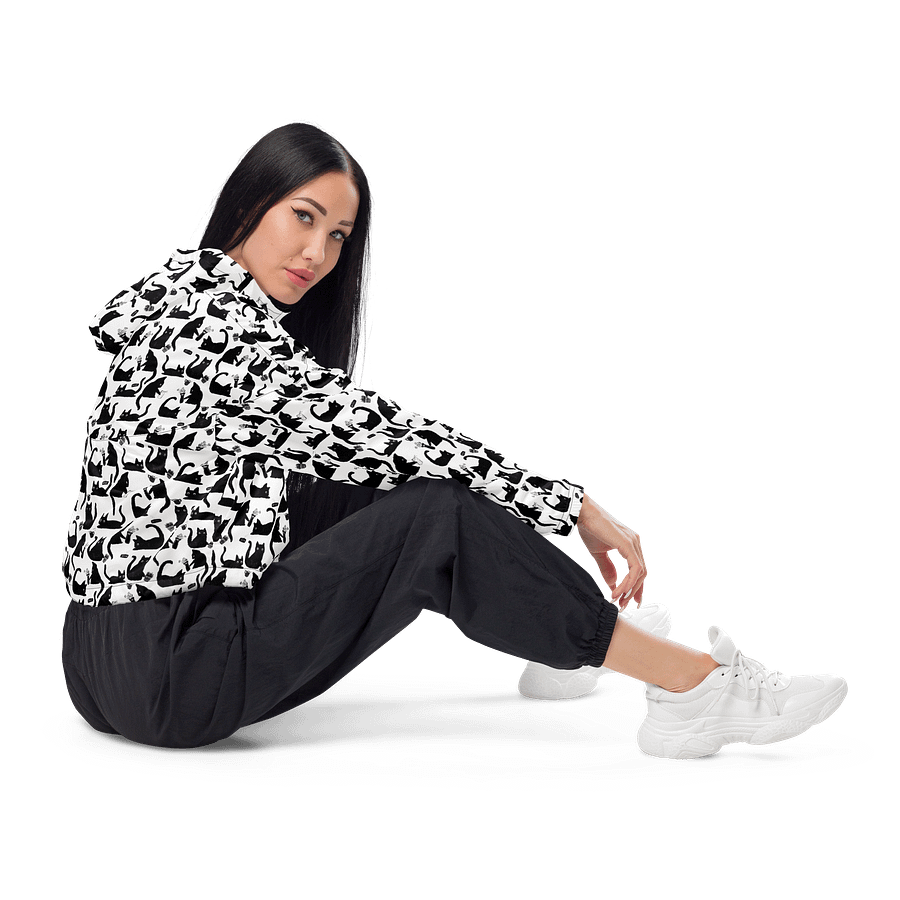 Bad Cats Patterned Windbreaker, Black product image (6)