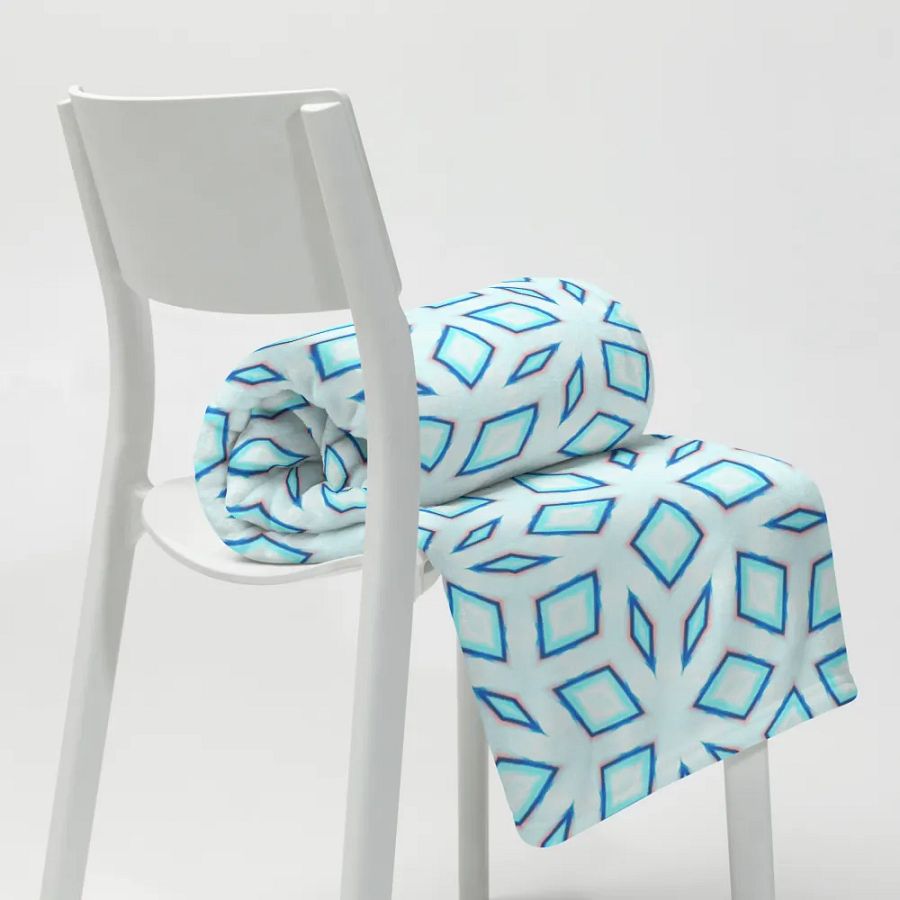Blue Stained Glass Diamond Throw Blanket product image (10)