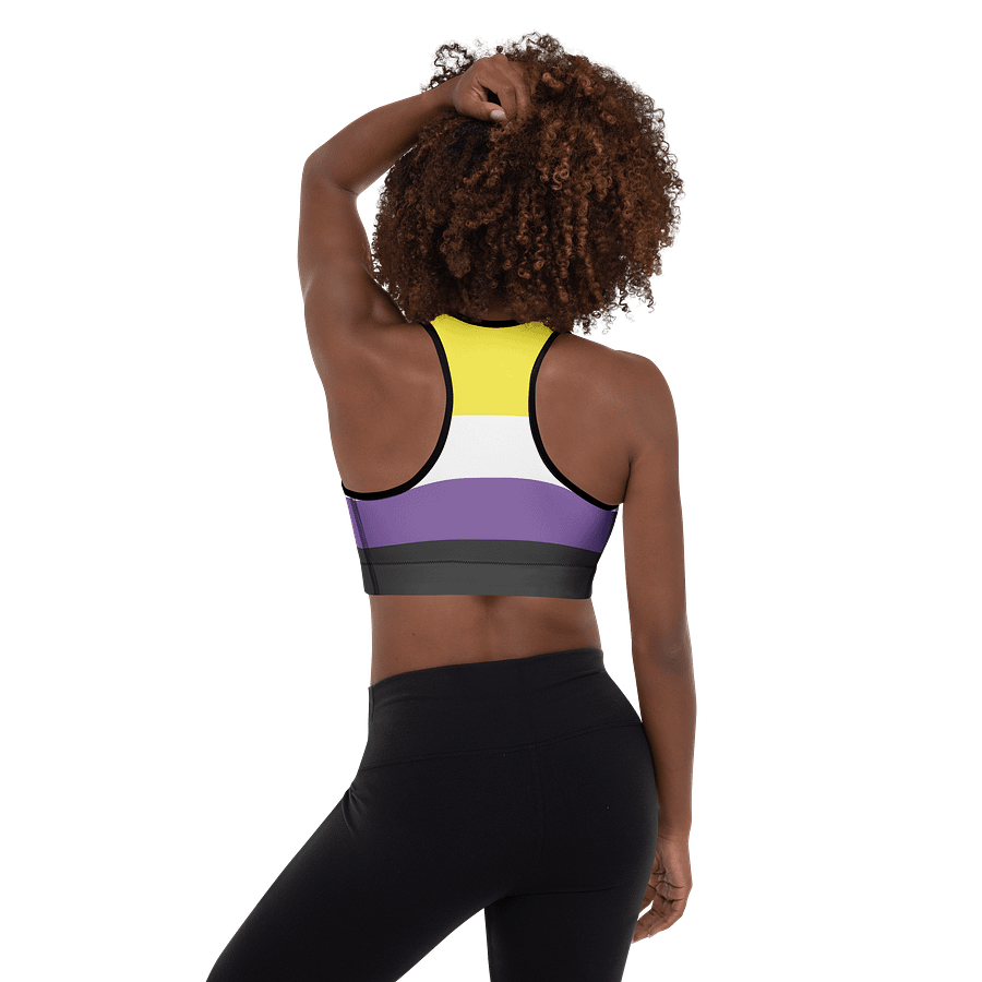 Non-binary Pride Flag Padded Sports Bra product image (3)