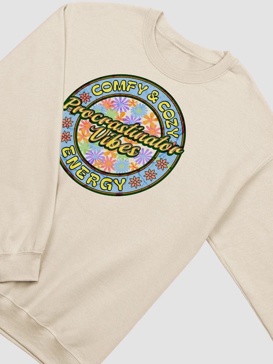 Procrastinator Vibes Comfy And Cozy Energy Floral Crewneck Sweatshirt product image (16)