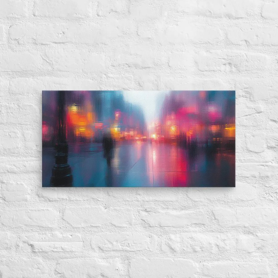 City Lights Veil - Abstract Canvas Landscape Print product image (2)