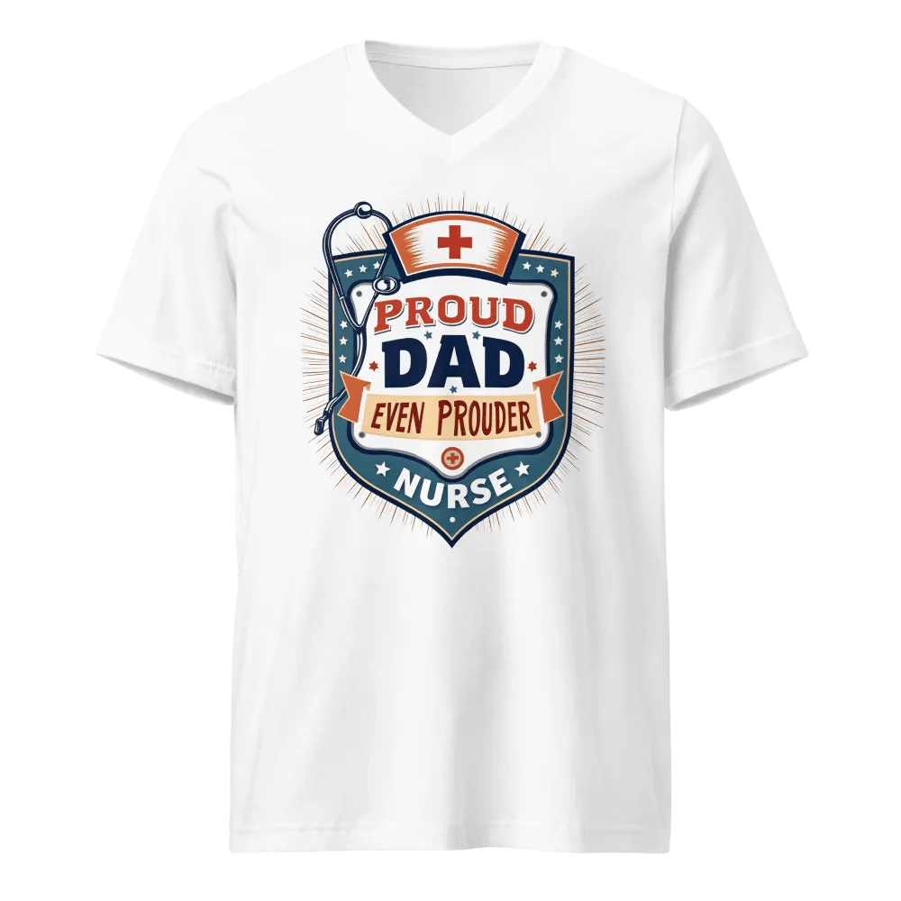 Proud Nurse, Proud Dad Retro v-neck Tee product image (1)