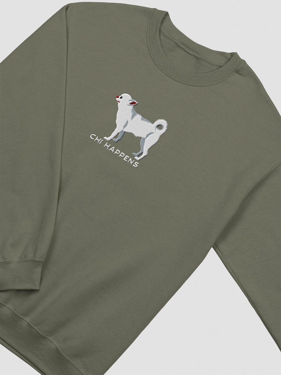 Chi Happens Sweatshirt (Embroidered) of a Chihuahua(White) product image (15)