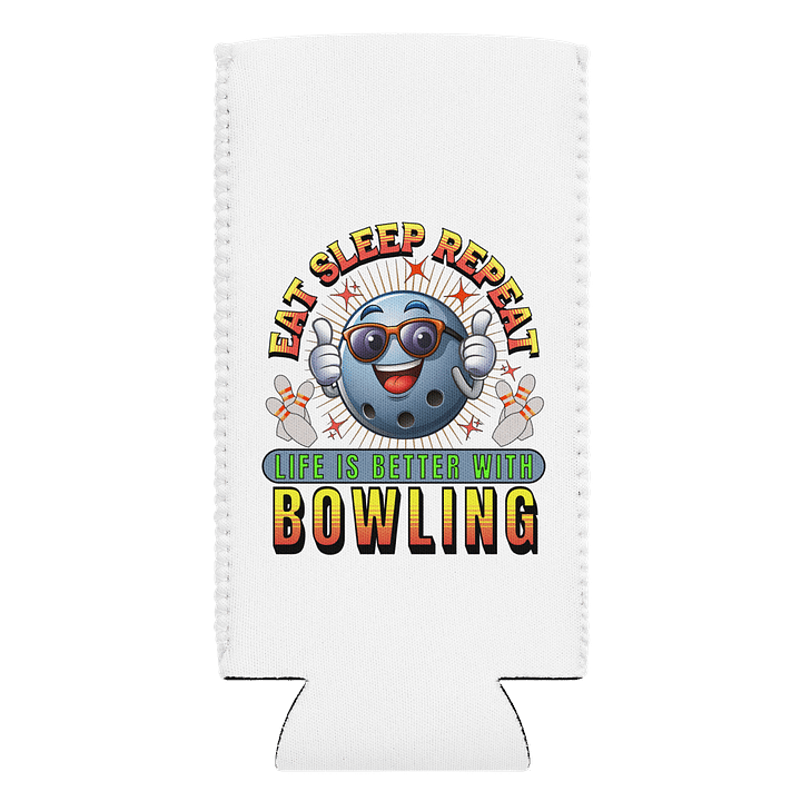 Eat Sleep Repeat Thumbs Up Bowling Ball Can Cooler product image (1)