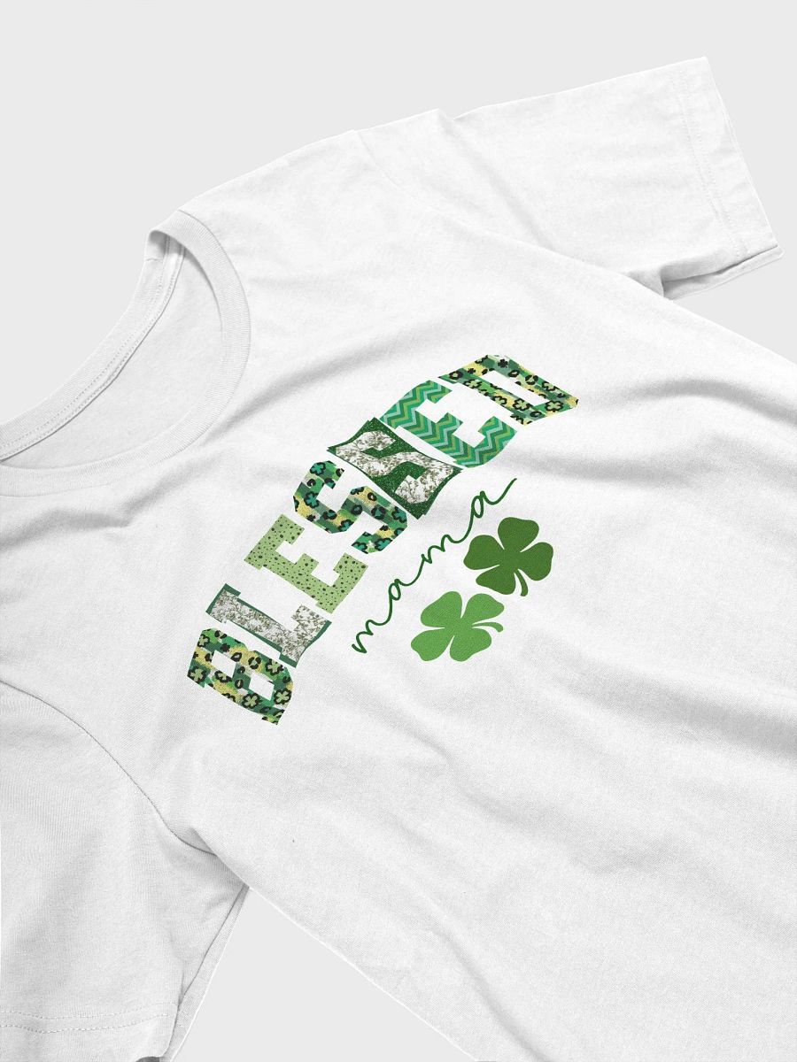 St Patricks Day Blessed Mama Shirt - Clover t-shirt for Mother of two product image (16)