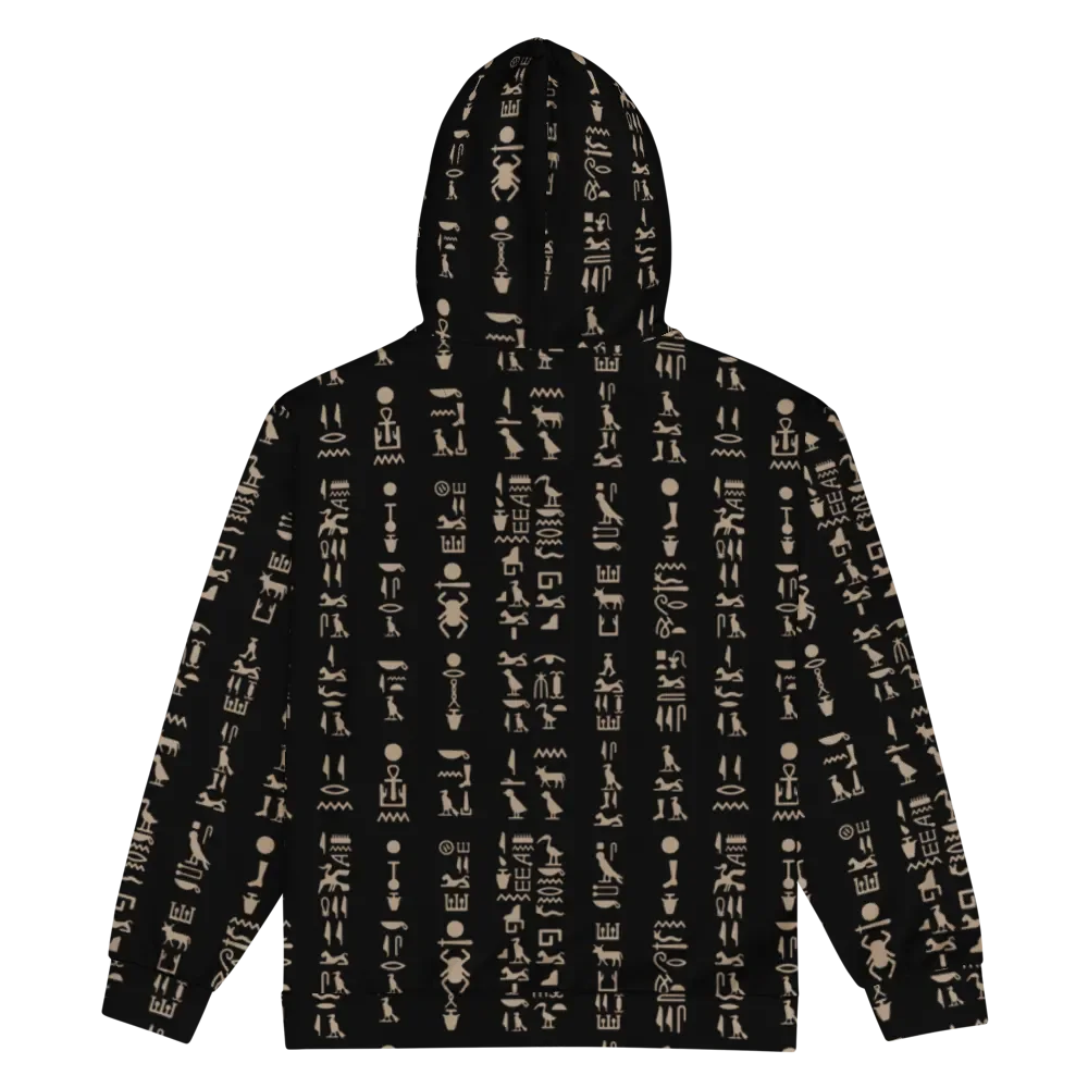 Isis Black Hieroglyphs Detail Unisex Zip Hoodie product image (2)