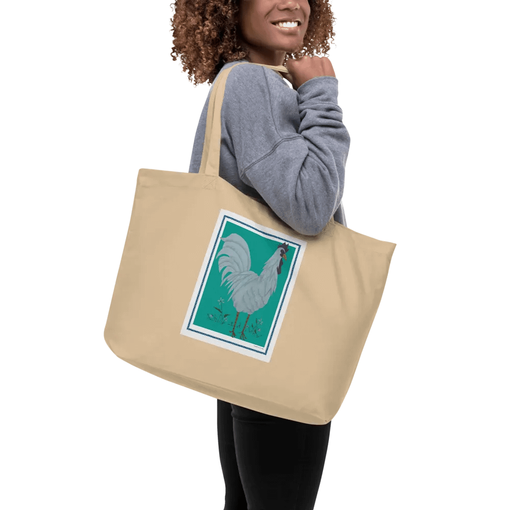 Eco Friendly Tote Bag with Chicken and Green Background product image (9)