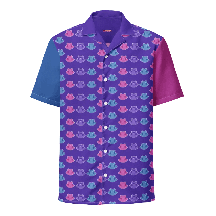 FROG TRIO COLOR BLOCK HAWAIIAN SHIRT product image (1)