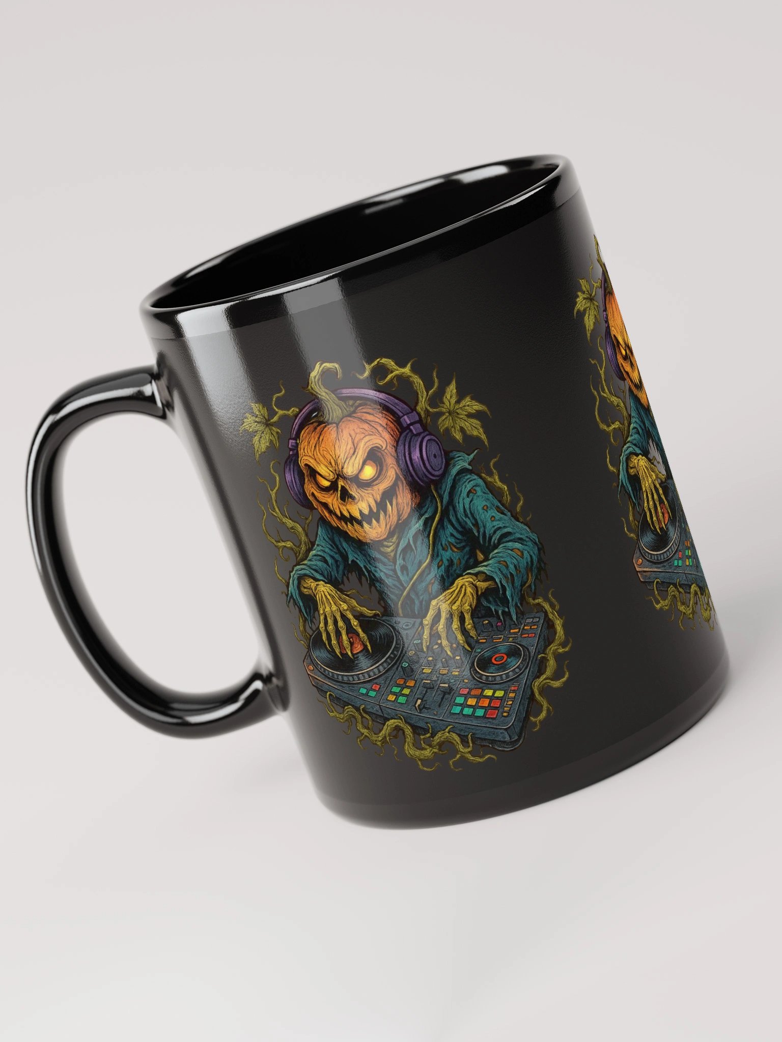 Theatrically Jerry: "DJ Jack-O-Lantern Spins Halloween Beats" Mug product image (3)