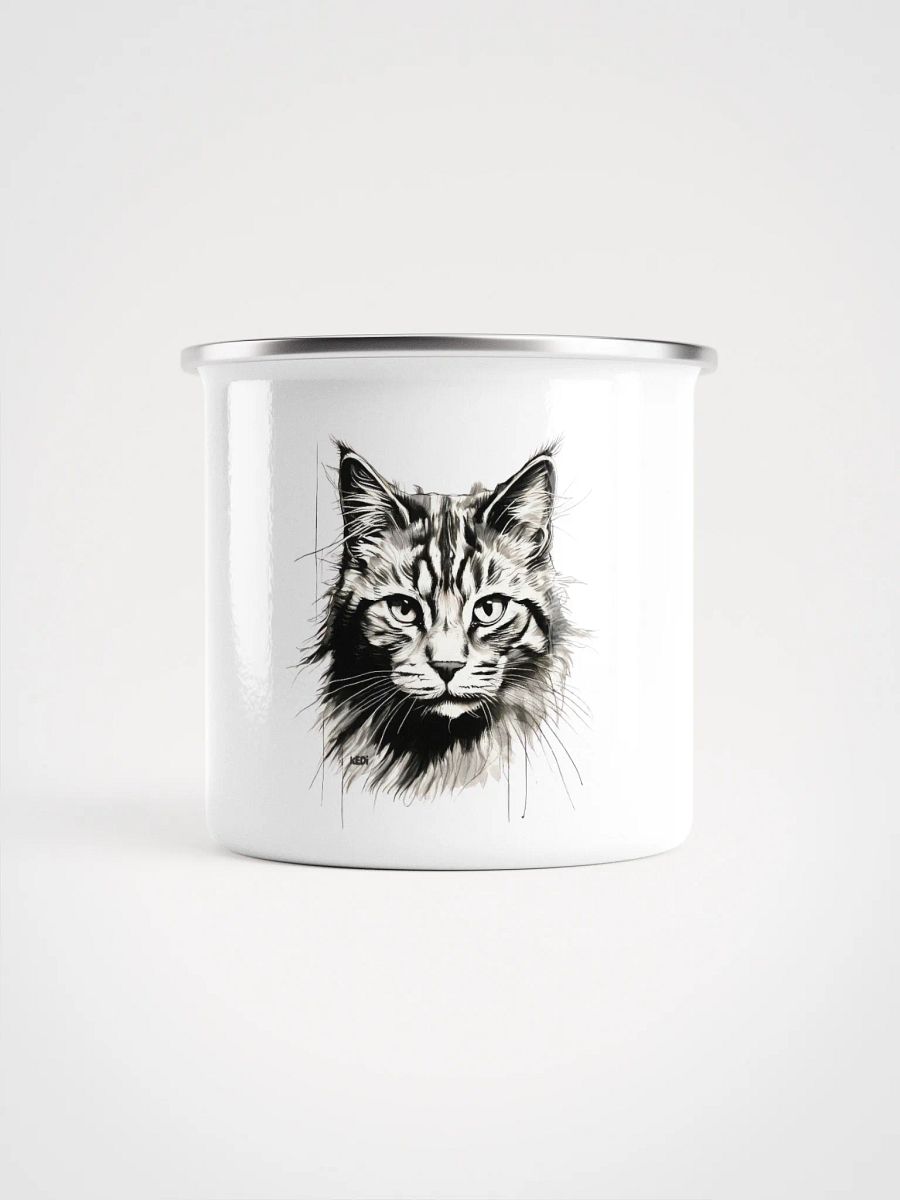 Whiskered Wanderlust Enamel Mug product image (1)