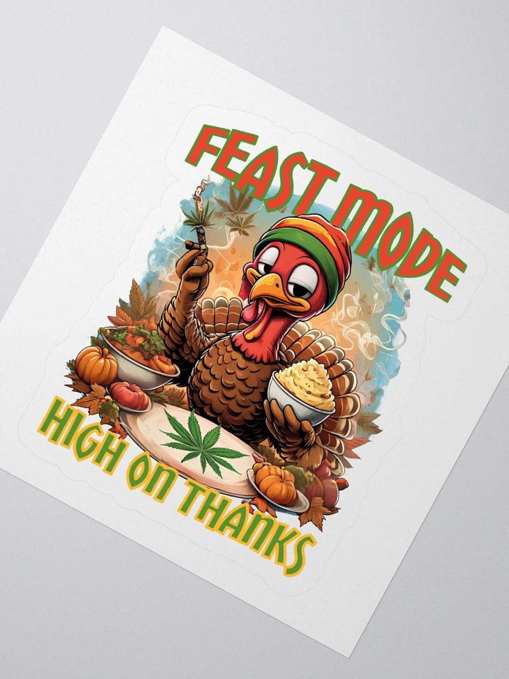 Funny Rasta Turkey Sticker | Thanksgiving weed Sticker product image (4)