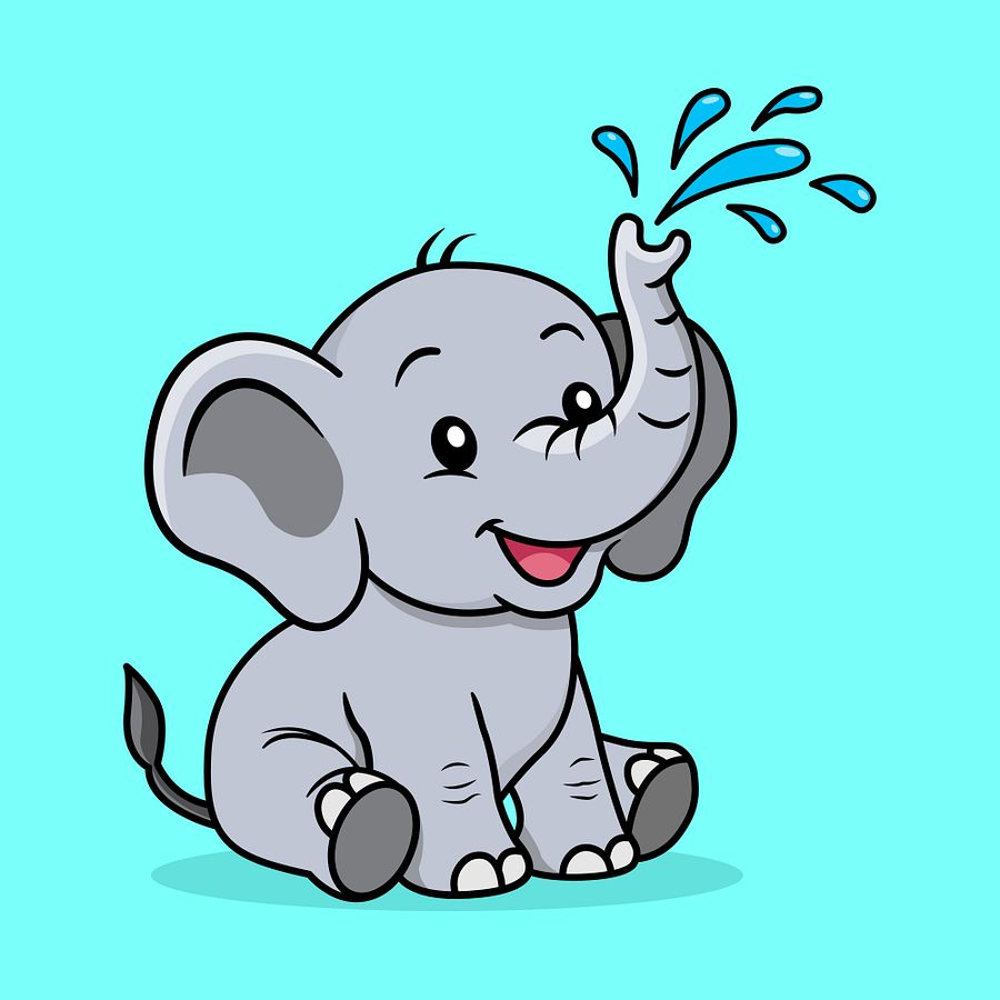 Playful Elephant Cartoon Character product image (1)
