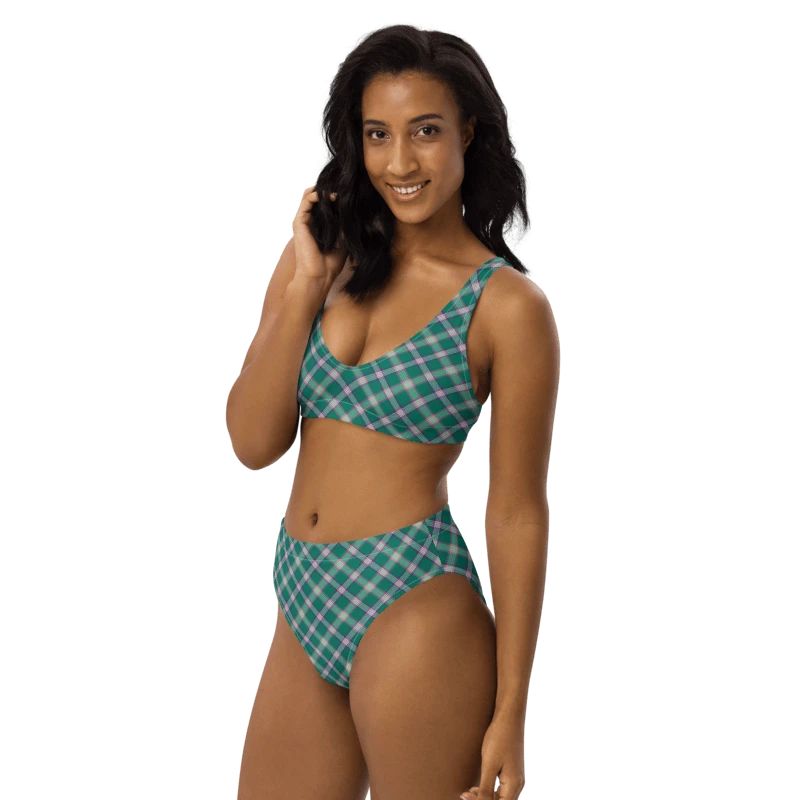 Emerald Green and Purple Plaid Bikini product image (3)