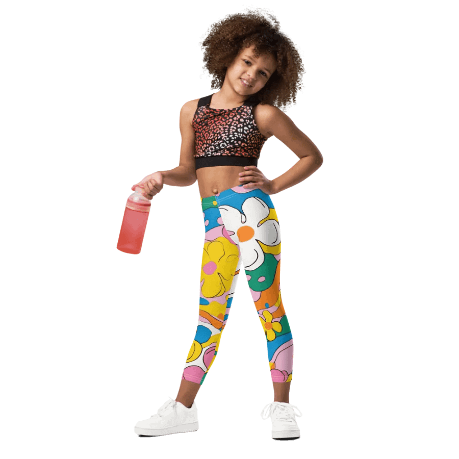 Retro Floral All-Over Print Girl's Leggings product image (7)