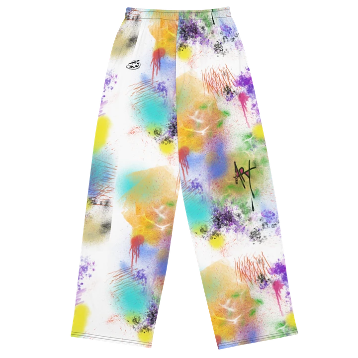 Splatter-Wear #4 Wide Unisex Pants/White product image (1)