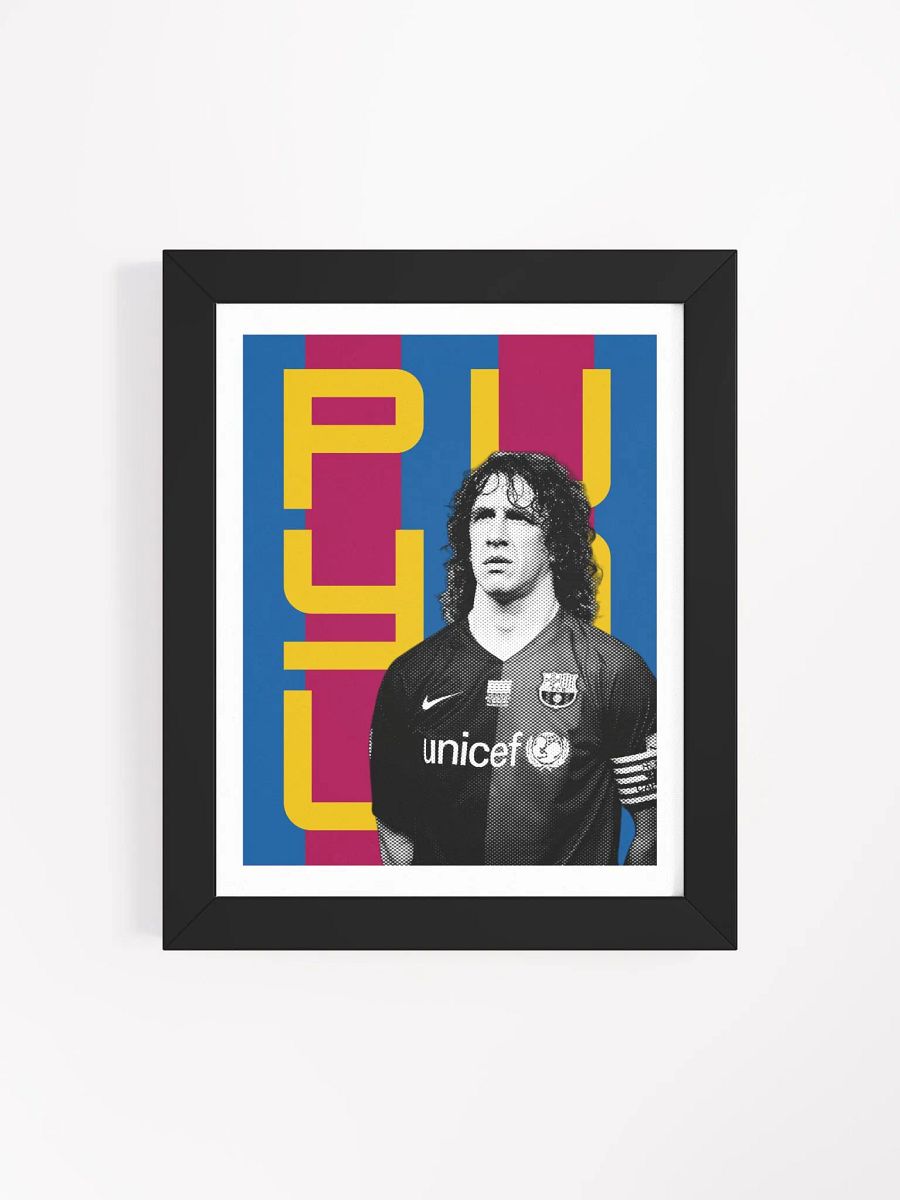 Carles Puyol BW Barcelona Name Art Framed Print product image (4)