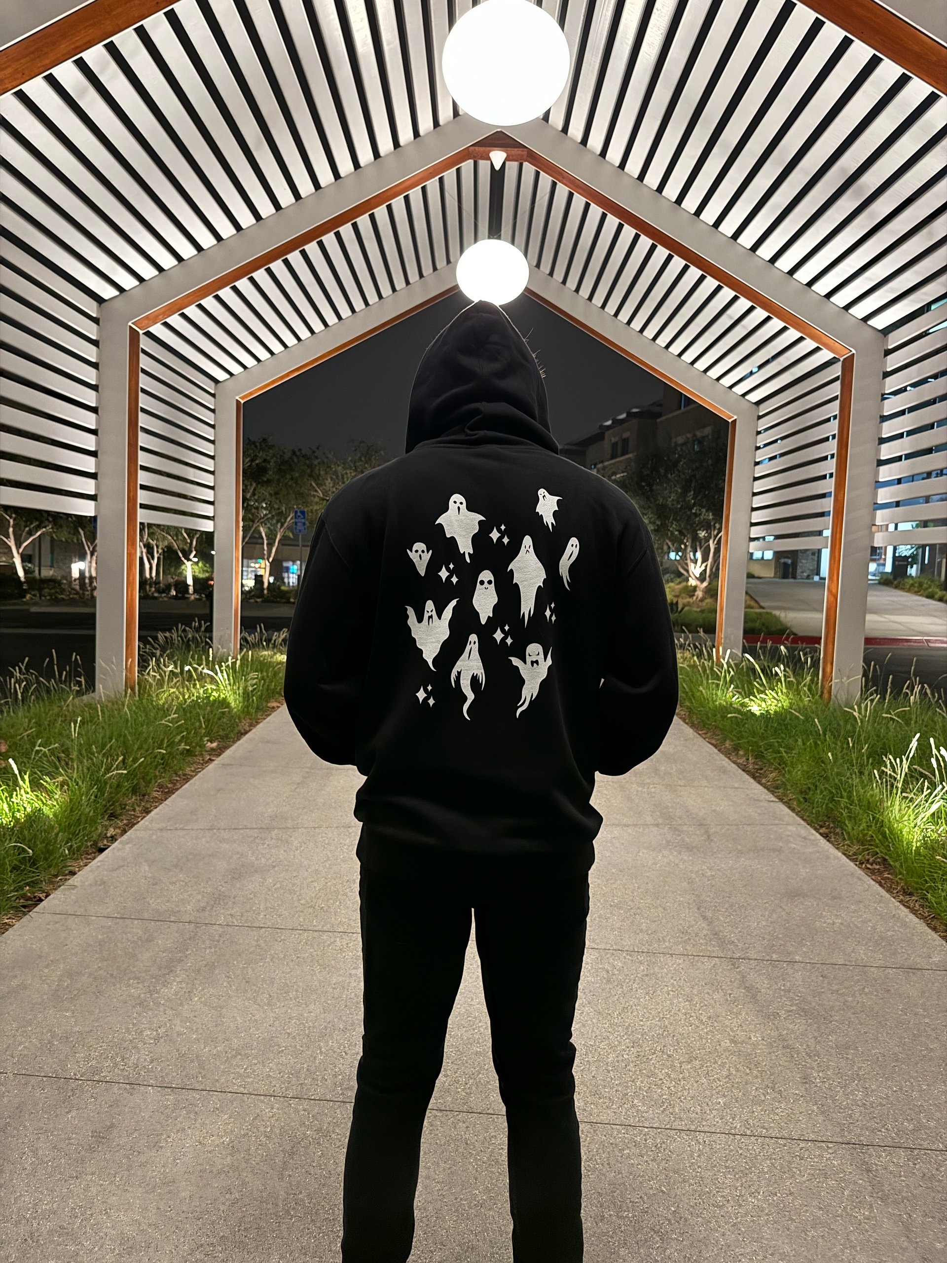 'Boo.' White Embroidered Ghost Hoodie product image (8)