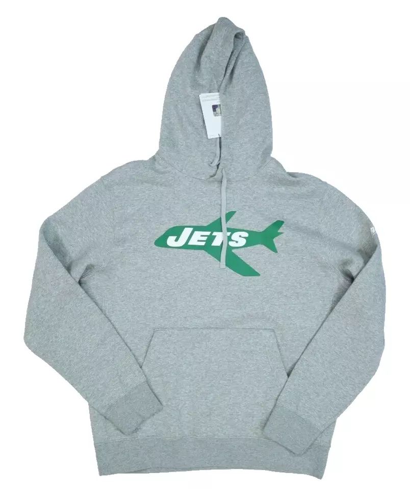 New York Jets Nike Rewind Club Fleece Pullover Hoodie Heathered Grey Mens M product image (1)