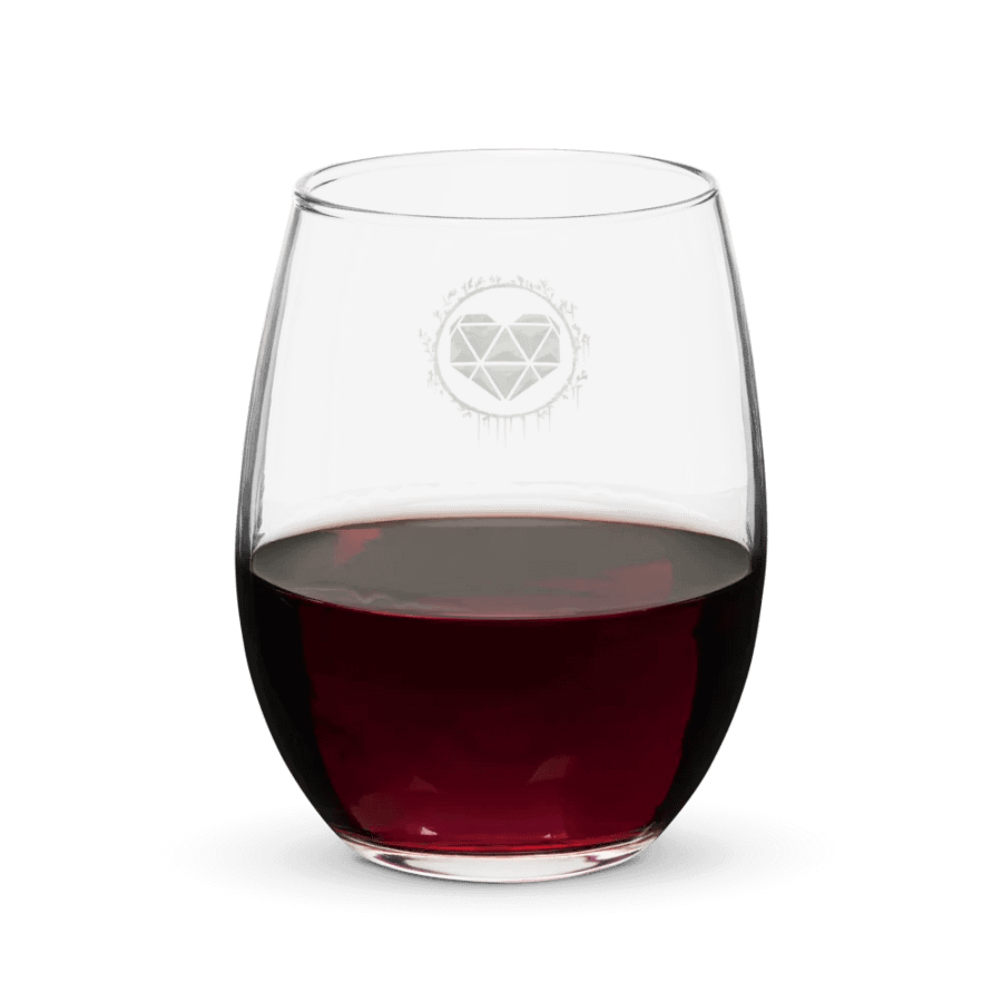 Green Heart stemless wine glass product image (8)