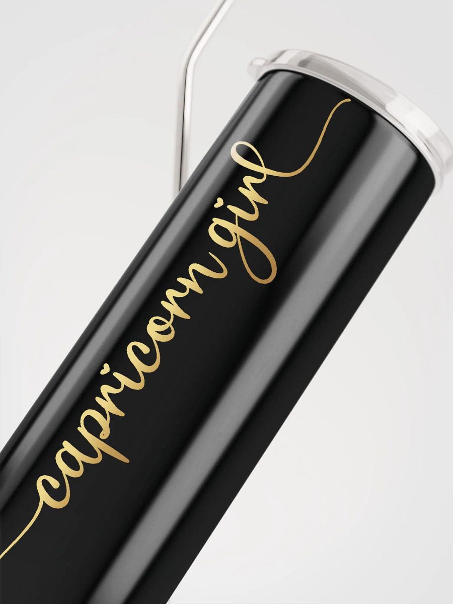 Black Capricorn Stainless Steel Tumbler: Embrace Zodiac Vibes with Capricorn Girl in Gold product image (5)