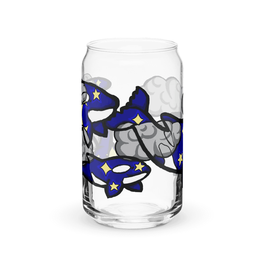 midnight orcas can-shaped glass product image (1)