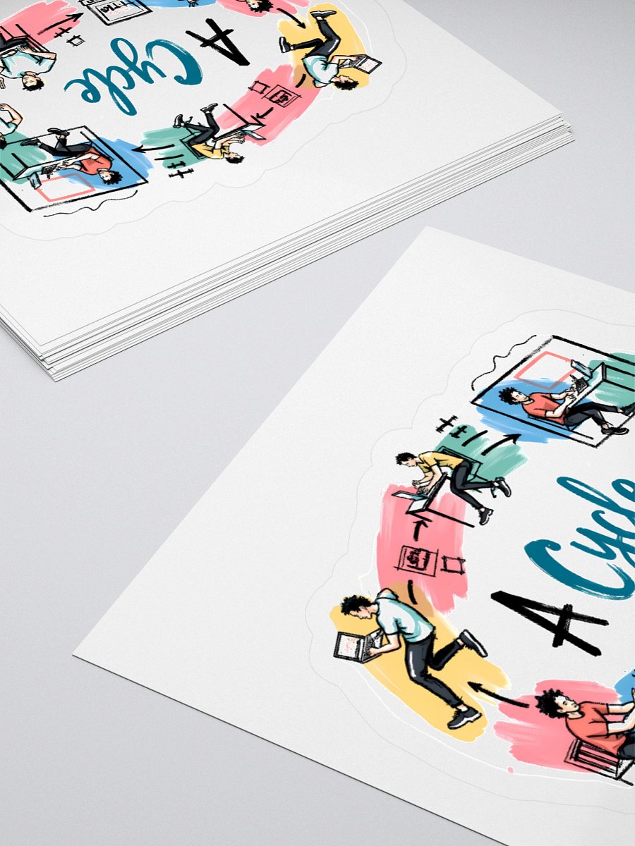 Daily Life Cycle Poster | Vibrant Illustration Art Sticker product image (10)