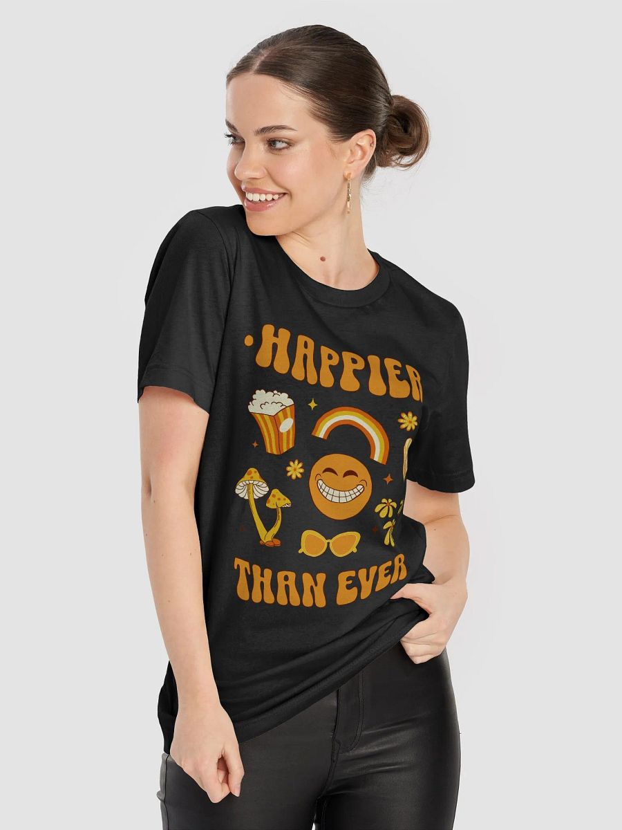 Groovy smiley happier than ever T-shirt cartoon retro Tee product image (82)