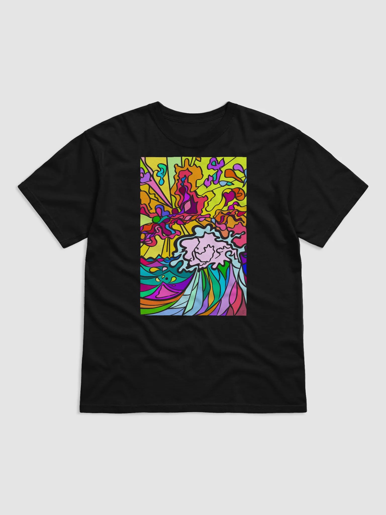 Vibrant Chaos Cotton Tee - Wave at Sunset product image (11)