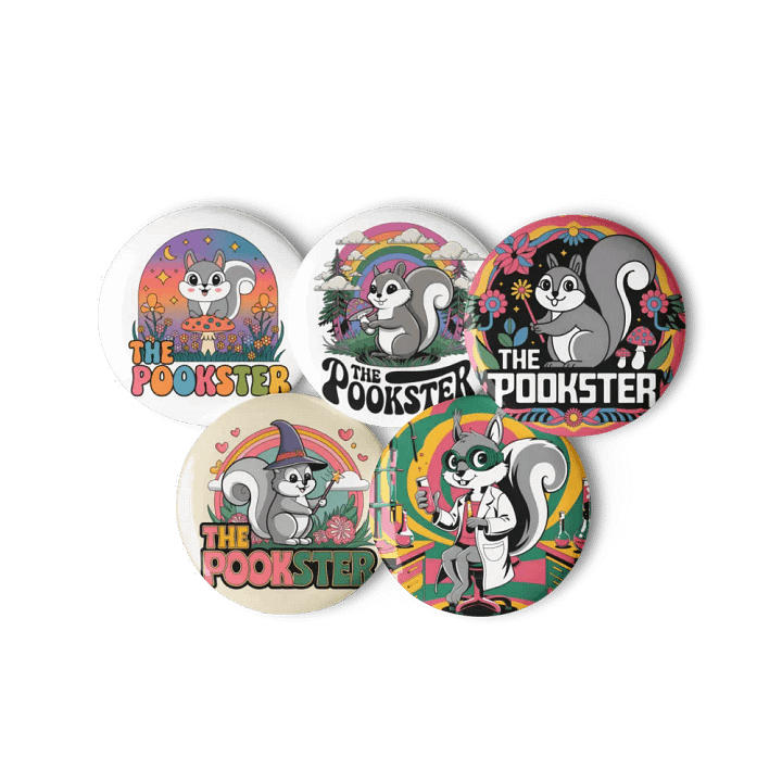Original Pooky Artwork Buttons: Set of Five -M product image (3)
