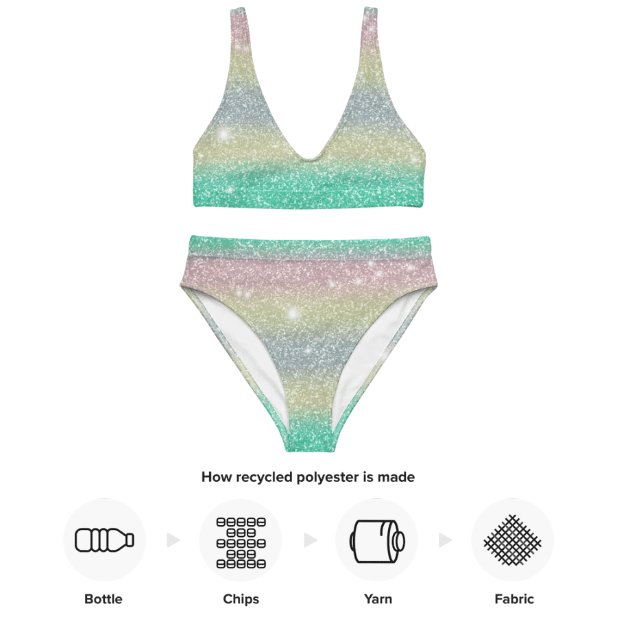 Glitter Unicorn Texture Design High Waisted Bikini (1) product image (4)