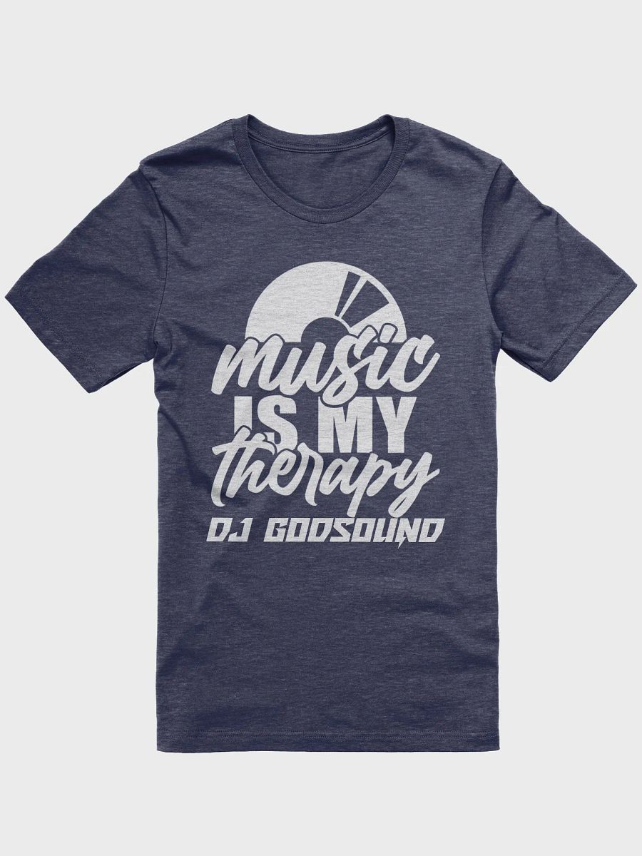 DJ T-Shirt With Graphic Rapper Merch Band Merch Music Merch By DJ GodSound "Music is My Therapy" Slogan Classic Fit UNISEX Blue product image (1)