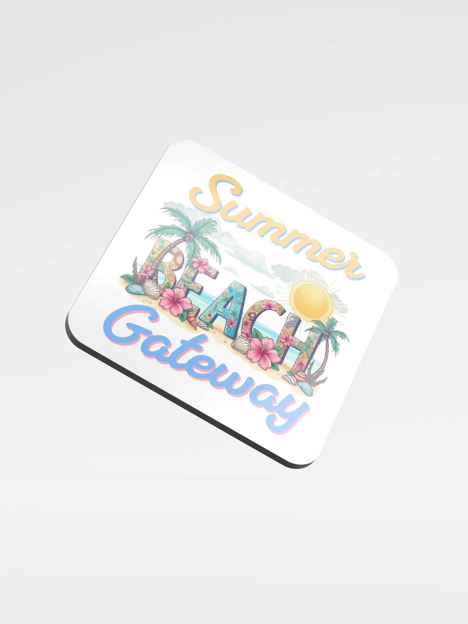 Summer Gateway Beach Tropical Paradise Cork Coaster Set product image (2)