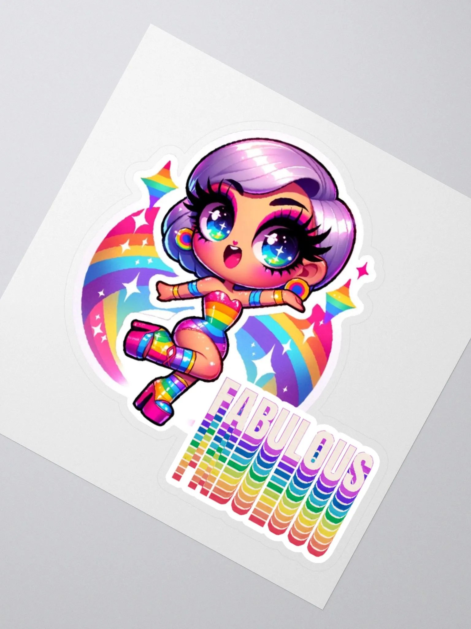 Drag Queen Fabulous Sticker Moto Sticker-My Fabulous Self Sticker-LGBTQIA+ Sticker-Rainbow Sticker product image (4)
