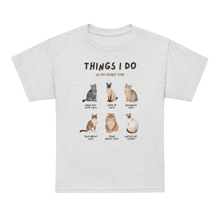 Things I Do: Cat Edition Kids Tee product image (23)