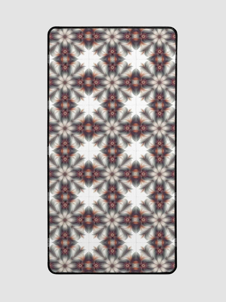 Desk Mat (31.5x15.5 inches) - Geometric Floral Pattern in Pale Oranges and Greens product image (2)