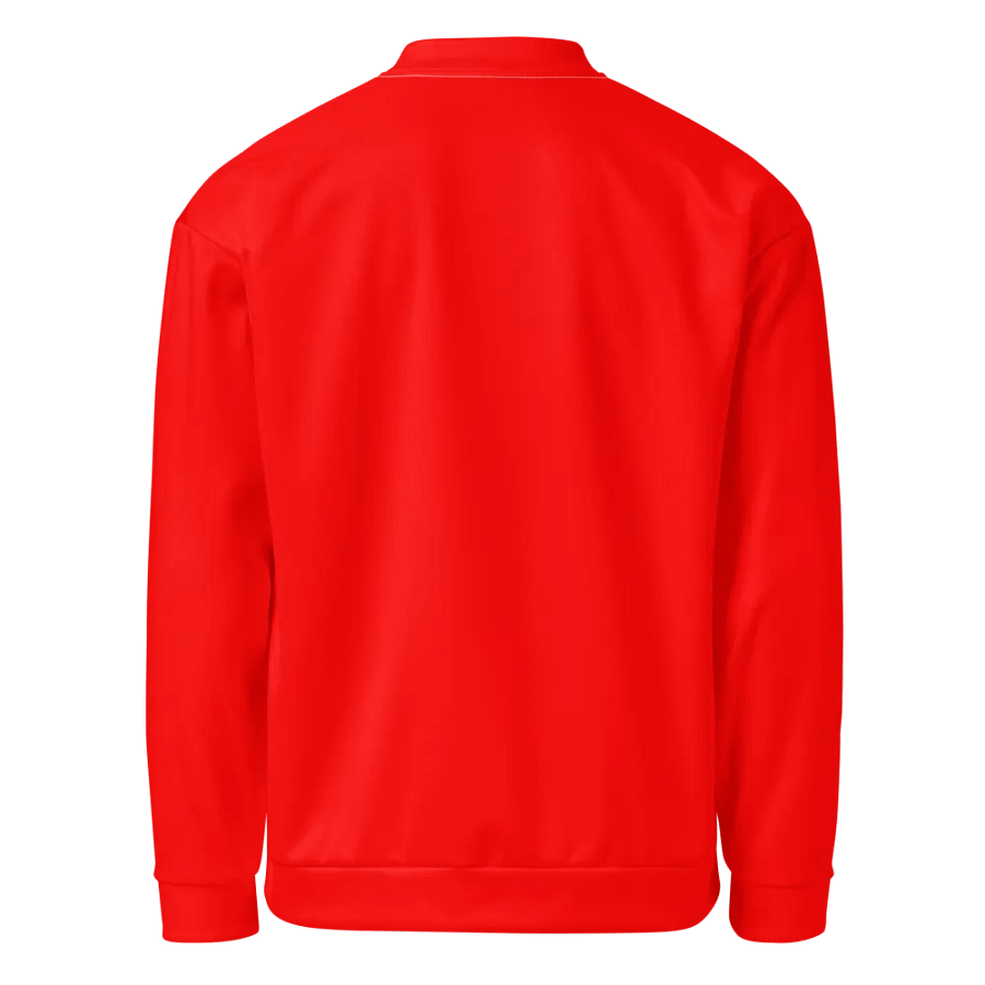 Plain Color Red Bomber Jacket product image (2)