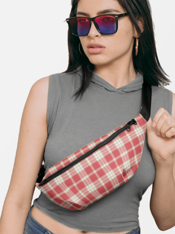 Coral Pink Plaid Fanny Pack product image (1)