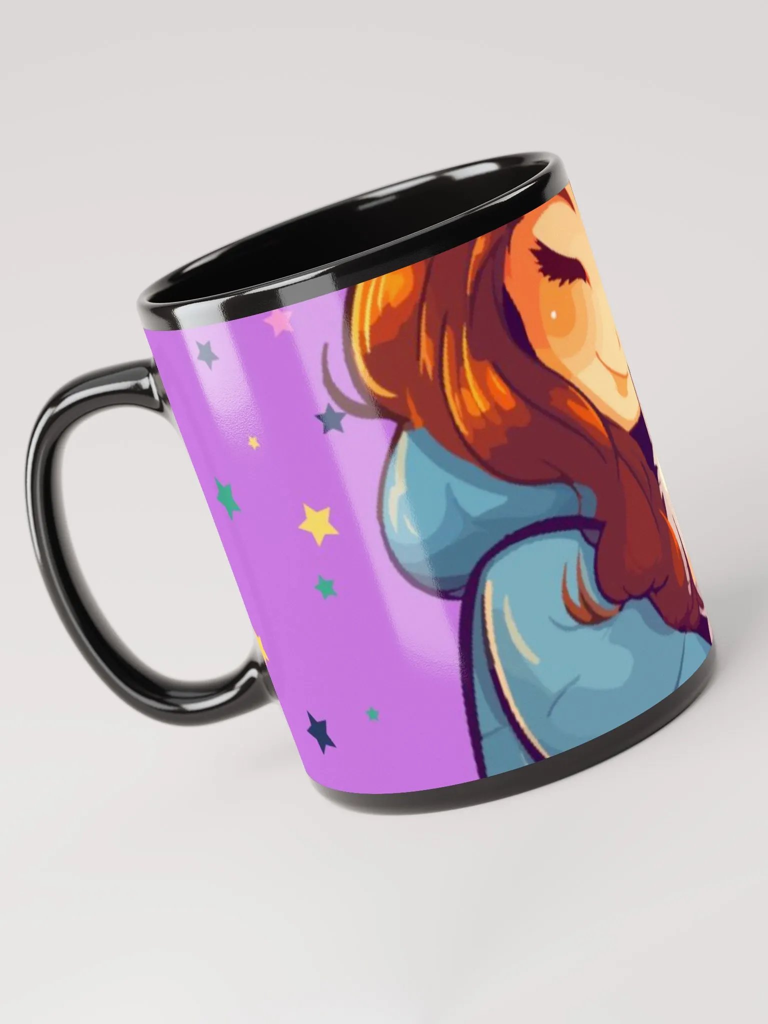KimmisKitties Kitten and Stars Mug (black) product image (6)