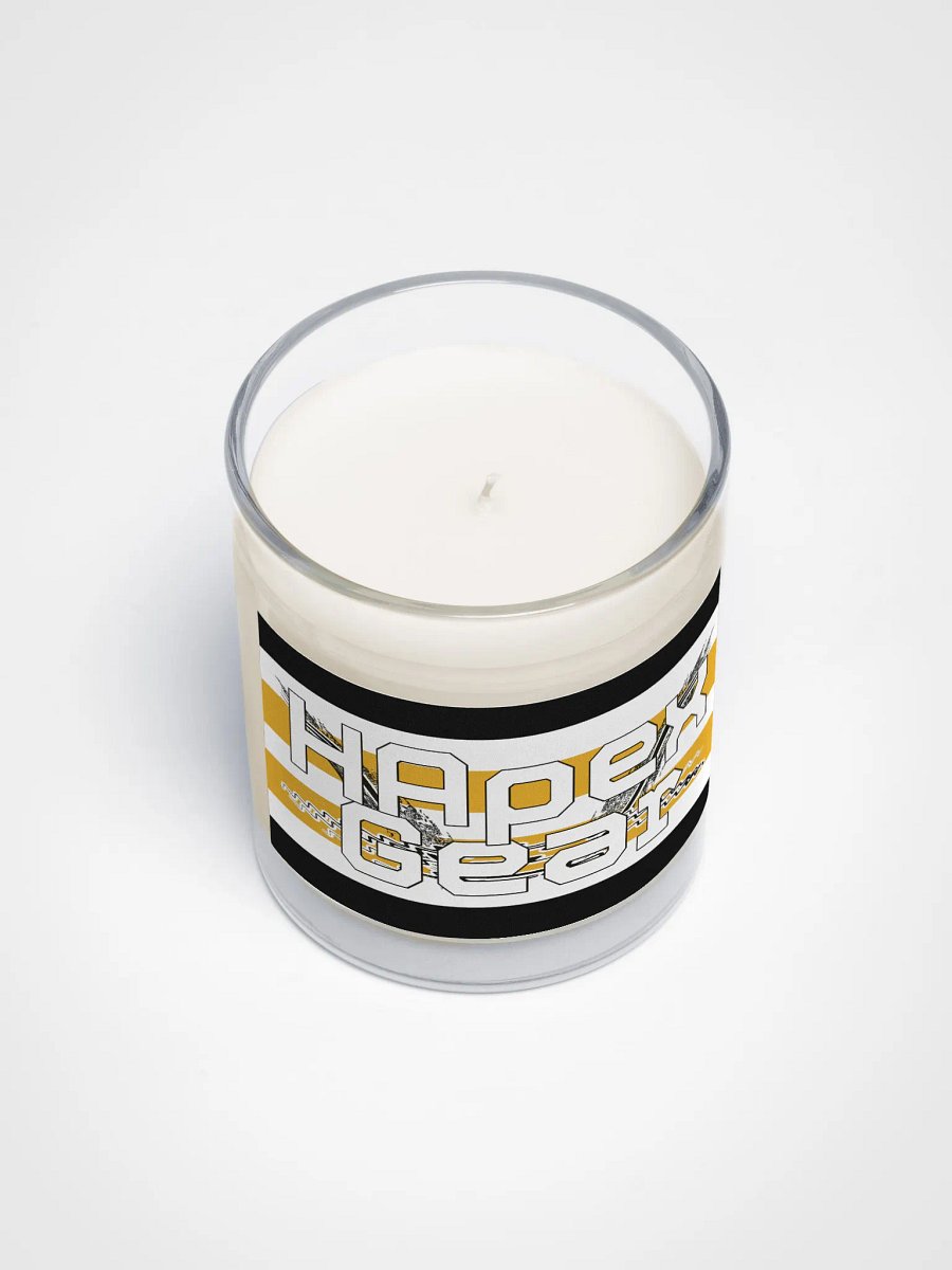 White HApex Gear Black Logo - Soy Wax Candle In A Clear Glass Jar product image (3)