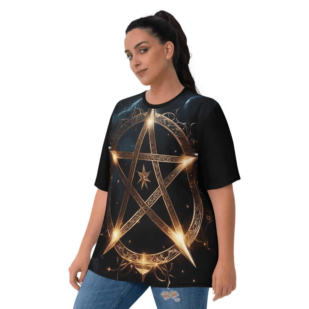 Black and Gold Star Symbology TShirt - front print product image (7)