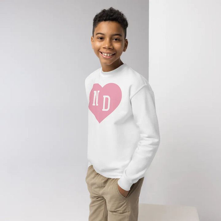 ND Heart Pink Youth Unisex Sweatshirt product image (2)