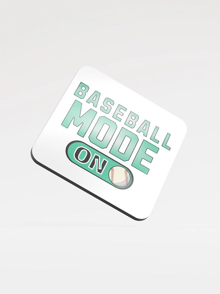 Baseball Mode On Glossed Cork Coaster product image (1)