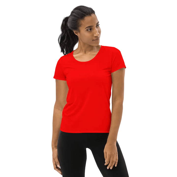 Plain Color Red Athletic T-Shirt product image (1)