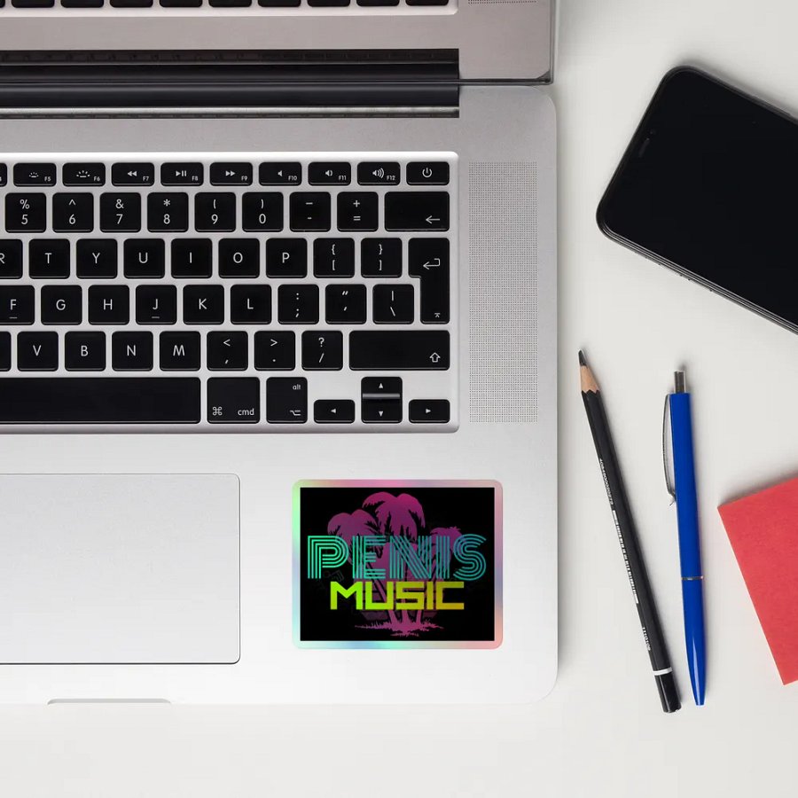 Penis Music holographic stickers product image (10)