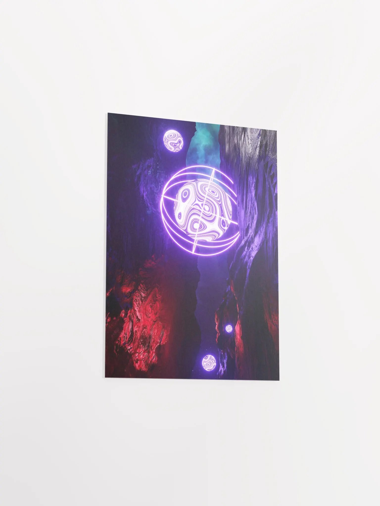 Neon landscape: Sphere [synthwave/vaporwave/cyberpunk] — Aesthetic retrowave poster product image (10)